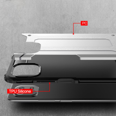   Силиконов гръб ТПУ Hybrid Armor Deffender за Xiaomi Mi 11 Lite / Xiaomi MI 11 Lite 5G / Xiaomi 11 Lite 5G NE черен